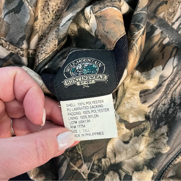 Wolf Mountain Hunting Gear Camo 2 layer coat size large tall 2 in 1 hooded - Picture 12 of 15